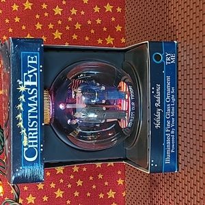 Holiday Radiance God Bless Our Troops Fine Glass Ornament